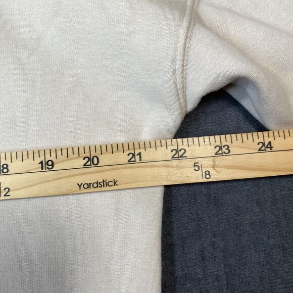 Lazypants Beige Hooded Sweatshirt Embroidered Detail Kangaroo Pocket Mens Size S - Picture 12 of 12